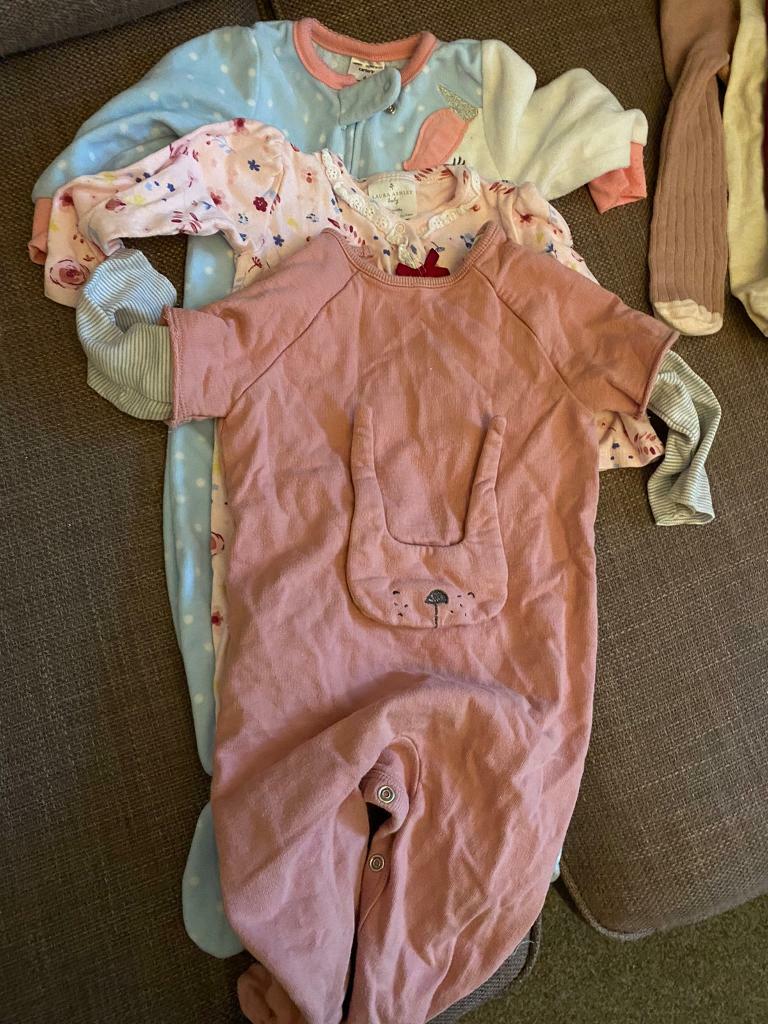 h&m baby girl sleepsuits